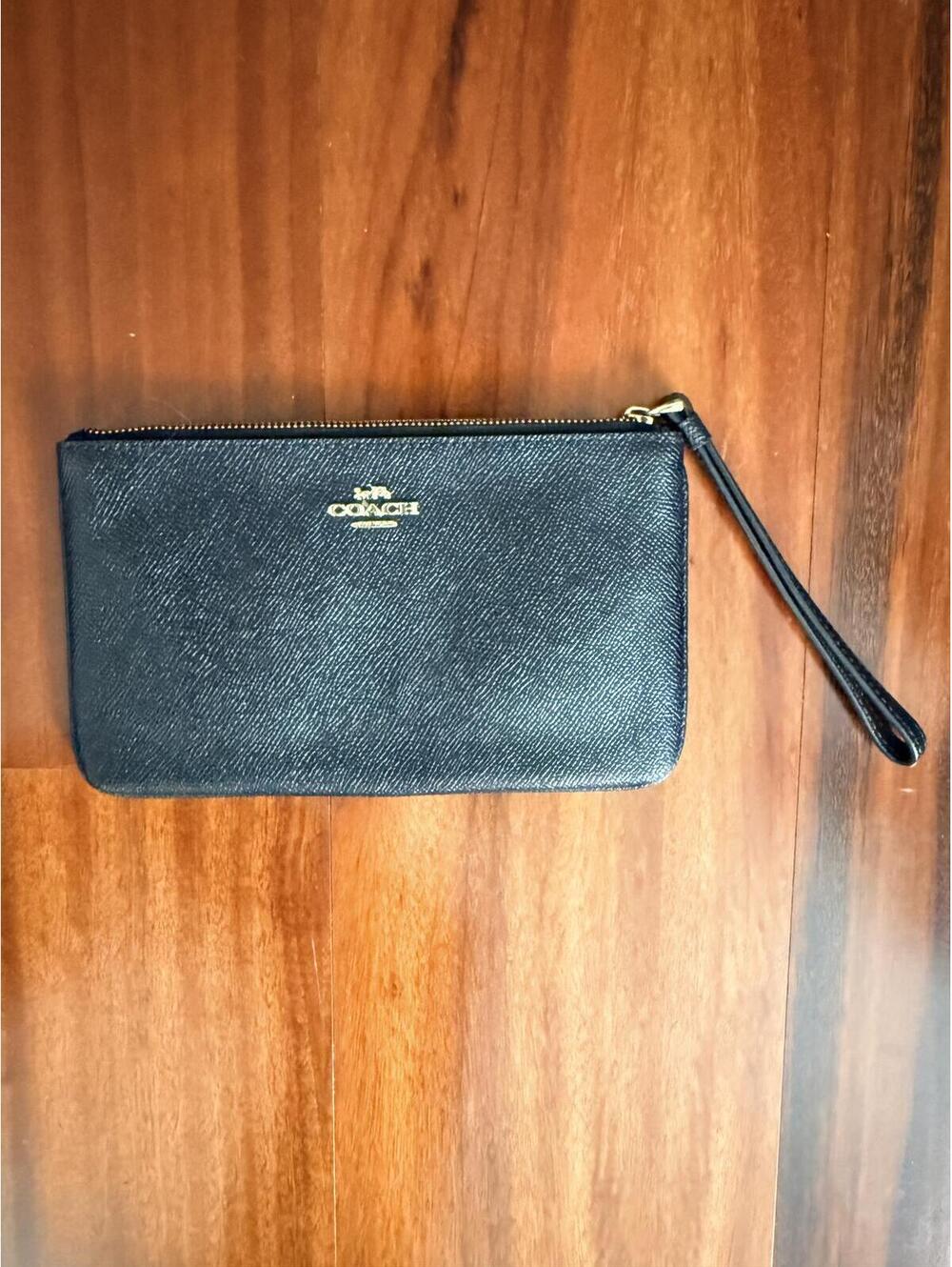 Coach Black Leather Wristlet Wallet